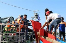Binh Dinh: six fishermen aboard sunken boat rescued 