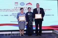 Russian officials in HCM City honoured with insignias