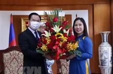 Lao officials congratulate Vietnam on success of 13th National Party Congress
