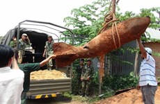 Quang Tri: Big bombs in residential areas safely handled    