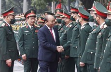 President urges stronger development of Vietnamese military science, art and culture