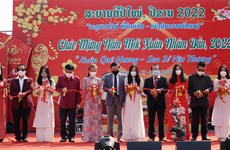 Spring fair brings Tet atmosphere to Vietnamese in Laos
