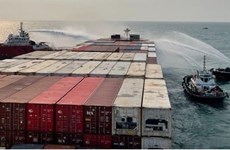 Owner of container ship blazed off Vietnamese coast thanks for help 