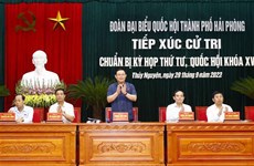 Parliament leader meets voters in Hai Phong city