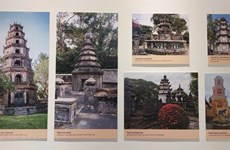 Archives, photos of Vietnamese Buddhist architectures displayed in Hanoi