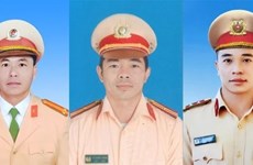 Three police martyrs in Lam Dong landslide honored 