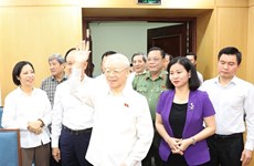 Party leader meets Hanoi voters ahead of NA’s coming session