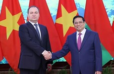 Prime Minister hosts welcome ceremony for Belarusian counterpart
