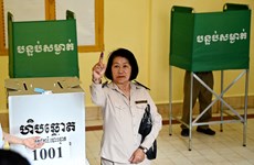 99.9% of eligible Cambodian voters go to the polls