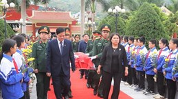 Burial service for soldier's remains repatriated from Laos