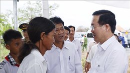 President attends event to sum up construction of houses for the poor in Soc Trang