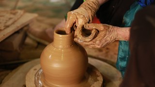 Shades of clay in Huong Canh ancient pottery village in Vinh Phuc