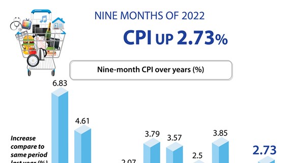 CPI up 2.73% in first nine months