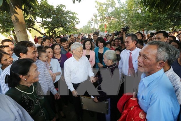 Party chief attends national great unity festival in Hanoi hinh anh 1