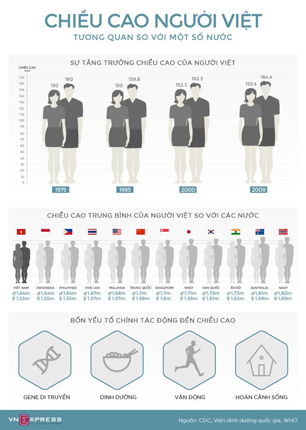 Vietnamese’s average height increases insignificantly after a decade hinh anh 1