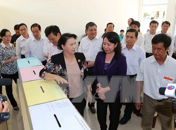 NA Chairwoman inspects election preparation in An Giang hinh anh 1