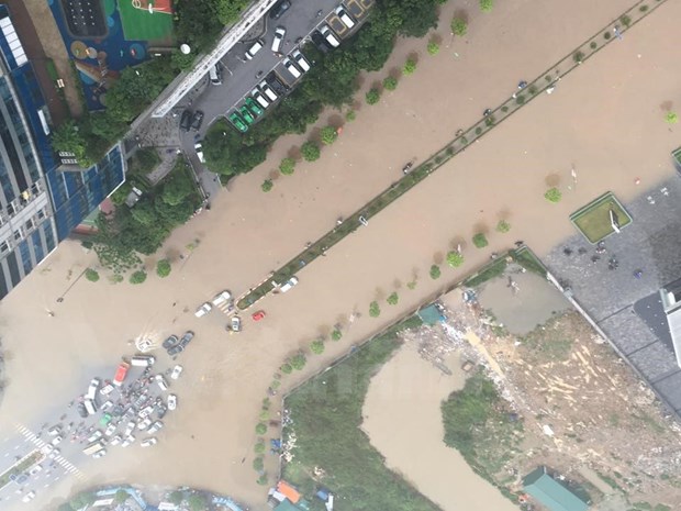 Northern provinces cope with torrential rain hinh anh 1