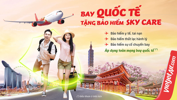 Vietjet offers Sky Care travel insurance on all int'l flights hinh anh 2