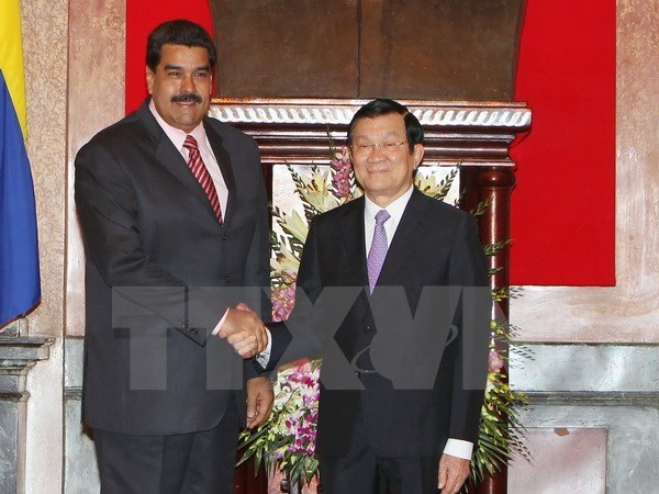 Vietnamese, Venezuelan Presidents hold talks hinh anh 1