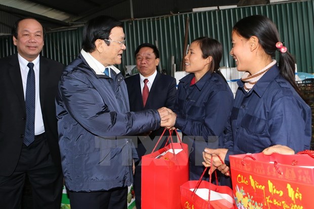 President pays pre-Tet visits to Hung Yen, Ha Nam hinh anh 1