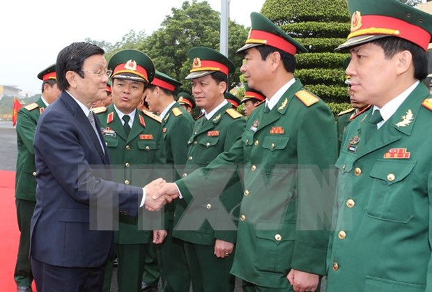 President meets Army Corps 1, has working session with Ninh Binh hinh anh 1