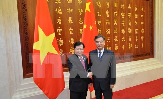Deputy Prime Minister meets Chinese counterpart hinh anh 1