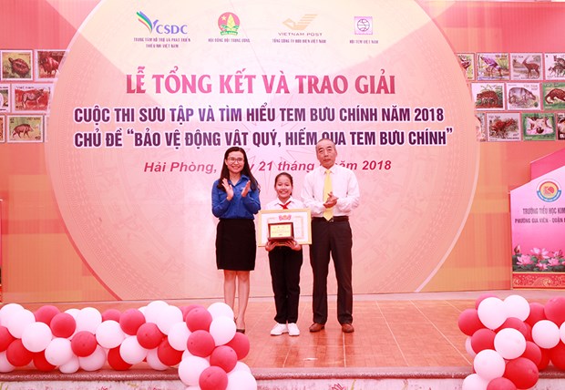 Awards presented for 2018 postage stamp contest for children ​ hinh anh 1
