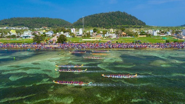 Tu Linh boat racing festival in Ly Son features national ritual, culture hinh anh 1