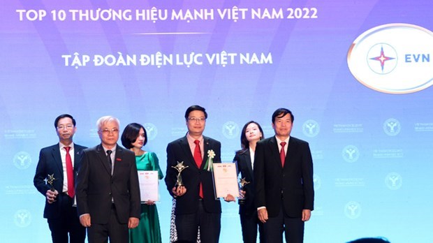 EVN ranked in Top 10 strong brands of Vietnam in 2022 hinh anh 1