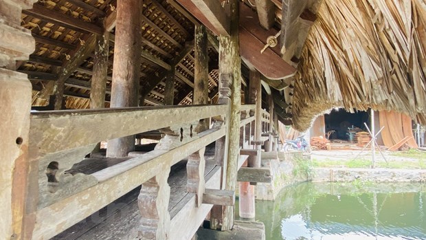 Impressive 700-year-old wooden bridge roofed with leaves hinh anh 4