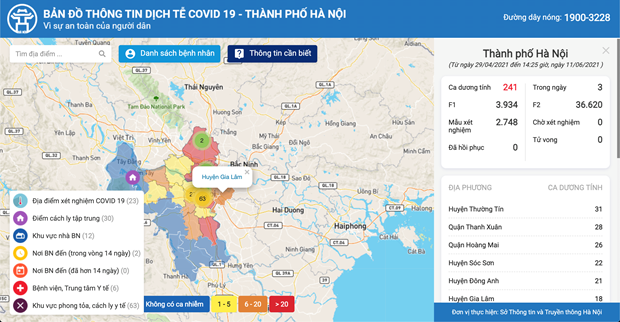 Hanoi debuts COVID-19 map hinh anh 1