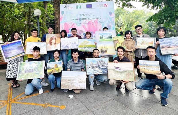 International watercolour paintings to be exhibited at Temple of Literature hinh anh 1