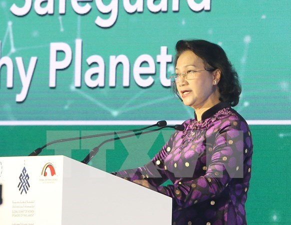 NA leader calls for united efforts to build green world hinh anh 1