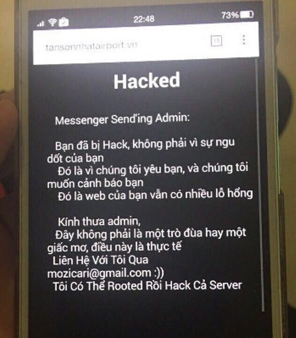 Website of Tan Son Nhat airport hacked hinh anh 2
