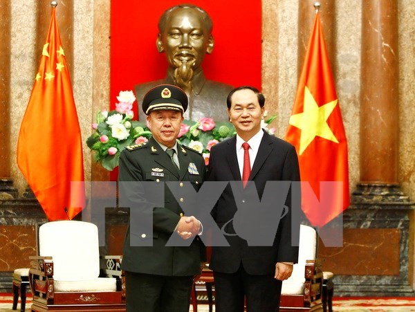 President Tran Dai Quang welcomes Chinese senior officer hinh anh 1