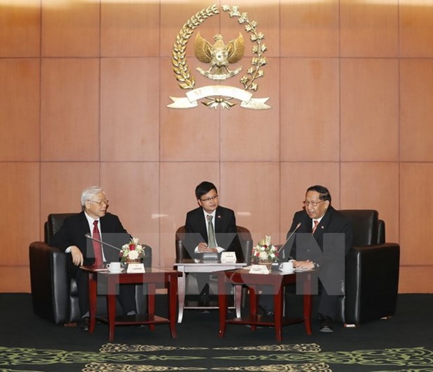 Party chief meets Indonesian People’s Consultative Assembly leaders hinh anh 1