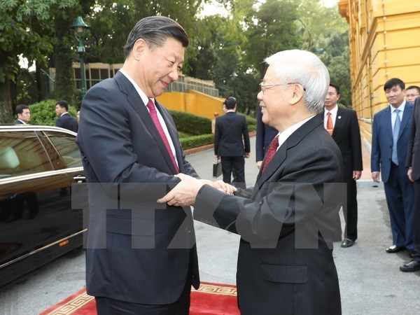 Party chiefs Nguyen Phu Trong, Xi Jinping hold talks hinh anh 1