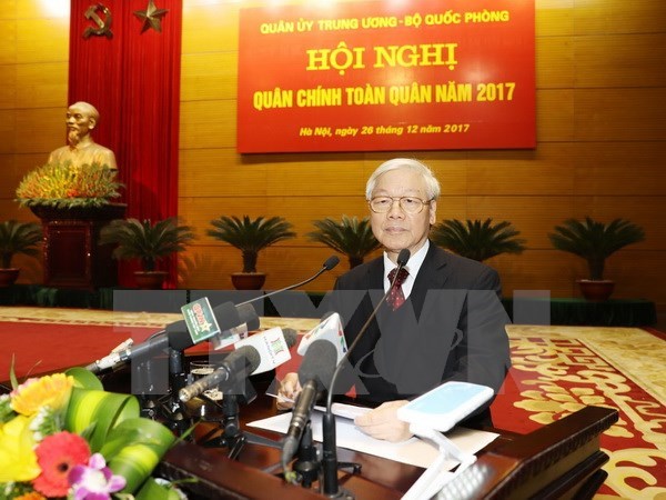 Party chief asks for stronger army hinh anh 1