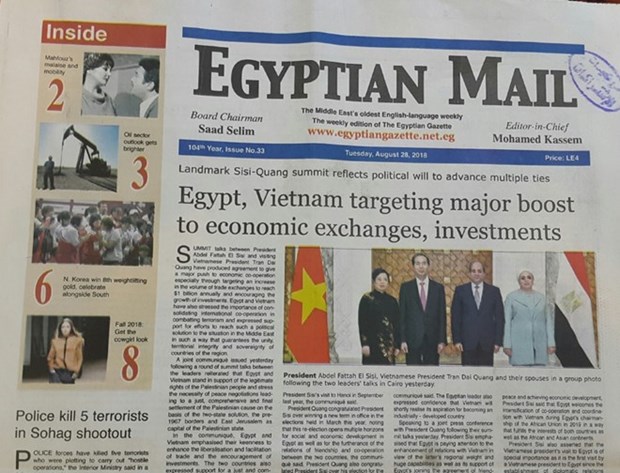 Egyptian media highlight Vietnamese President’s State visit hinh anh 1