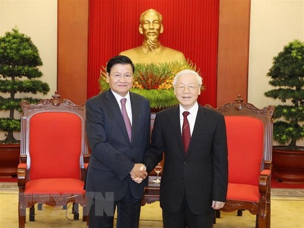 Party chief welcomes Lao Prime Minister hinh anh 1