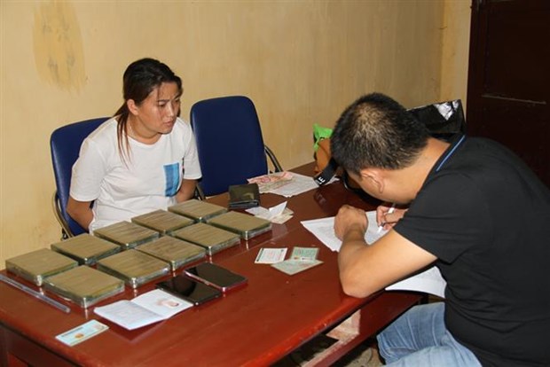 Lao Cai police arrests drug trafficker, seizing 10 bricks of heroin hinh anh 1
