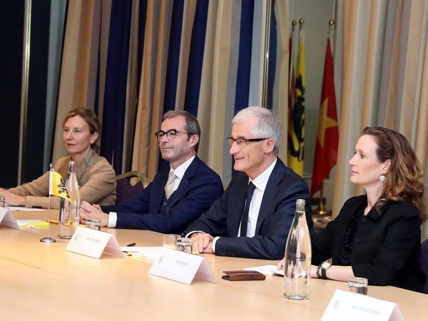 PM meets ministers of Belgium’s Flanders, Wallonia regions hinh anh 1