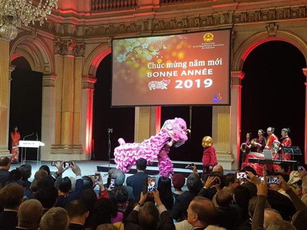 Vietnamese people in France gather for Tet celebration hinh anh 1