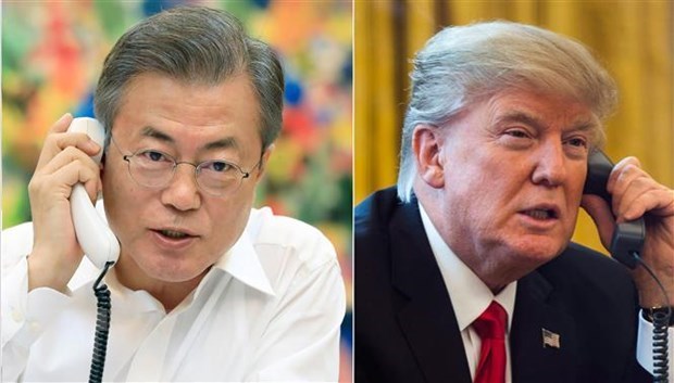 Trump calls RoK leader on summit outcomes hinh anh 1