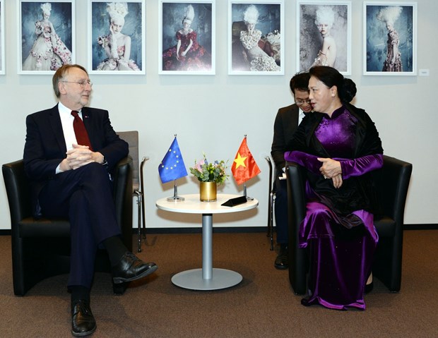 NA Chairwoman meets Chairman of EP’s international trade committee hinh anh 1