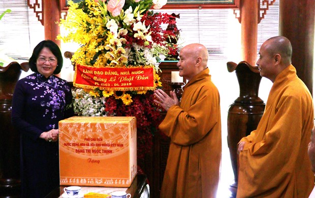 Vice President visits Deputy Supreme Patriarch of Vietnam Buddhist Sangha hinh anh 1