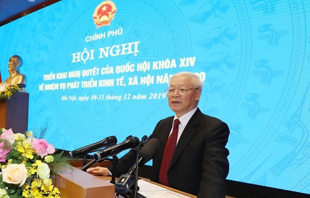 Top leader calls for stronger efforts for better achievements in 2020 hinh anh 1