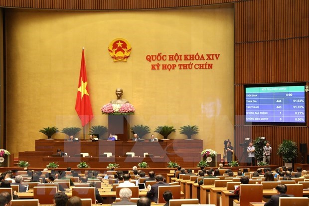 NA adopts revised law on its organisation hinh anh 1