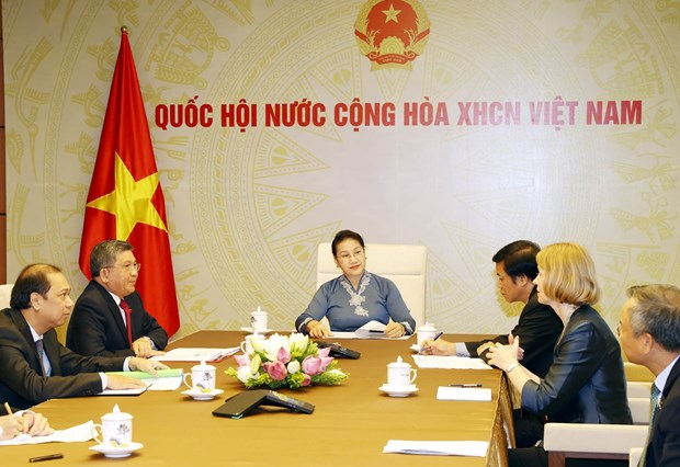 Top legislators of Vietnam, New Zealand hold online talks hinh anh 1