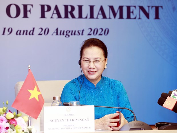 NA Chairwoman Nguyen Thi Kim Ngan attends fifth World Conference of Speakers of Parliament hinh anh 1